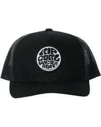 Rip Curl - Icons Eco Wetty Black Snapback Mesh Trucker Cap Hat - Lyst