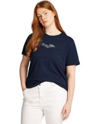 Tommy Hilfiger - T-Shirt Kurzarm Script Crew Neck Regular Fit - Lyst