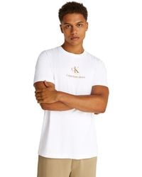 Calvin Klein - Calvin Klein T-Shirt Kurzarm Shadow Logo Tee Regular Fit - Lyst