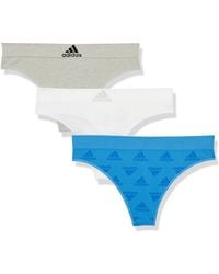 adidas - Seamless Thong Underwear 3-pack Panties - Lyst