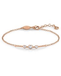 Nomination - Bracelet Bella Collection In 925 Sterling Silver And Cubic Zirconia. Rose Gold Finish. Heart - Lyst