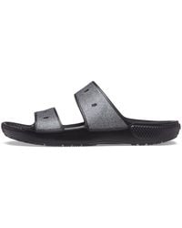 Crocs™ - Classic Glitr2 S Flat Sandals Black 7 Uk - Lyst