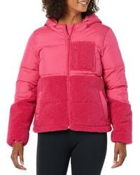 Amazon Essentials - Full-zip Sherpa Fleece Hooded Puffer Jacket - Lyst