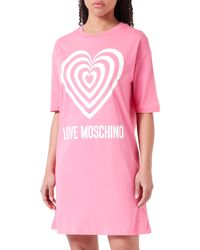 Love Moschino - Short-Sleeved T-Shape Comfort Fit Dress - Lyst