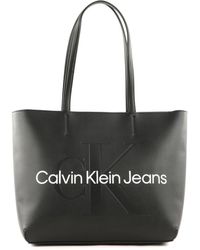 Calvin Klein - Jeans Mujer Bolso Tote con Cremallera - Lyst
