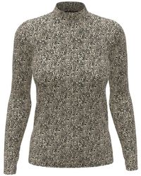 Scotch & Soda - All Over Printed Mockneck Long Sleeved Shirt Top - Lyst