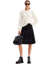 Desigual - Flat Knit Thin Gauge Pullover White - Lyst