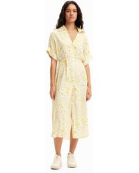 Desigual - Floral Midi Shirt Dress - Lyst