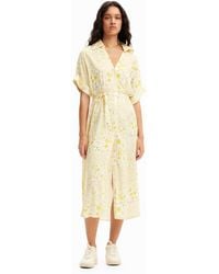 Desigual - Floral Midi Shirt Dress - Lyst