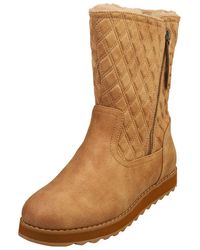 Skechers - 167675 Keepsakes 2.0 Morning Walks Ladies Chestnut Textile Water Resistant Vegan Side Zip Ankle Boots - Lyst
