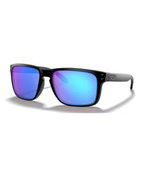 Oakley - Holbrook Sunglasses Matte Black With Ice Iridium Polarized Lens + Sticker - Lyst