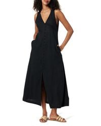 The Drop - Blanca Linen Button Front V-Neck Maxi Dress Kleider - Lyst