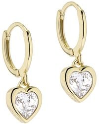 Ted Baker - Hanniy Crystal Heart Huggie Hoop Earrings For - Lyst