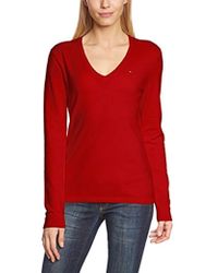 Tommy Hilfiger New Ivy V-NK SWTR Pull Femme - Rouge