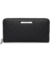 Calvin Klein - Daily Dressed Long Zip Around Wallet CK Black - Lyst