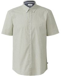 S.oliver - Regular Fit: Gemustertes Kurzarmhemd aus Baumwolle mit Button-Down-Kragen weiß L - Lyst
