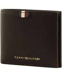 Tommy Hilfiger - Th Premium Corporate Leather Mini Cc Wallet Coffee Bean - Lyst