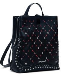 Desigual - Rugzak Vrijetijdsrugzak Yankee Metal Patch Sumy Mini Backpack Black Zwart - Lyst