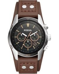 Fossil - Coachman Quartz Stainless Steel And Leather Chronograph Watch - Lyst