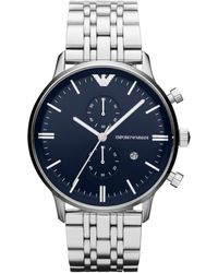 Emporio Armani - Two-hand Silver Stainless Steel Bracelet Watch - Lyst