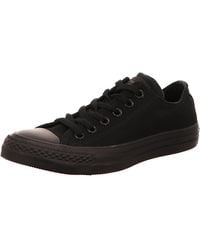 Converse - All Star Low Trainers Black Mono Canvas - 4 Uk - Lyst