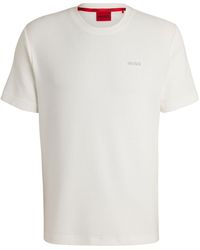 HUGO - Pyjama-Shirt Mit Waffelstruktur Und Logo-Stickerei - Lyst