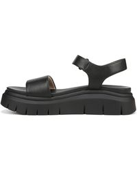 Naturalizer - Soul S Poppi Ankle Strap Platform Flat Sandal Black Smooth 9 M - Lyst