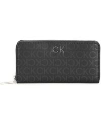 Calvin Klein - CK Daily Zip Around Wallet_Epi Mono Black Epi Mono - Lyst