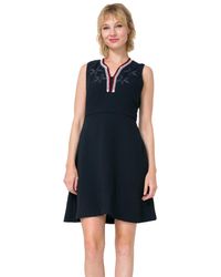 Desigual - Navy Blue Gardenia Fit And Flare Dress 44 Uk 16 - Lyst