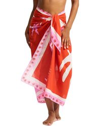 Seafolly - Standard Oversize Gedruckt Multi Wear Sarong Pareo Cover Up - Lyst