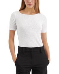 Marc O' Polo - Marc Oߴpolo Organic Cotton T-shirt With Boat Neck - Lyst