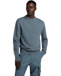 G-Star RAW - Cable Knitted Sweater - Lyst
