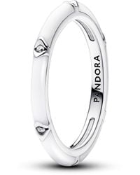 PANDORA - ME Anillo de plata de ley con circonitas cúbicas transparentes y esmalte blanco - Lyst