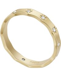 Fossil - Ring Sutton Shine Bright Edelstahl goldfarben - Lyst