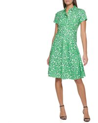 Tommy Hilfiger Windblown Daisy Midi Dress in Green | Lyst