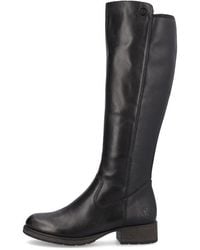 Rieker - Z9591-01 Schwarze lange Stiefel aus weichem Leder mit Stretch-Wadeneinsatz - Lyst
