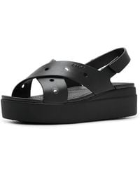 Crocs™ - , Brooklyn 4u Cross Strap Sandal, Black, 6 Uk - Lyst