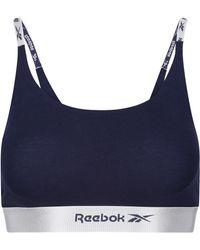 Reebok - Crop Top In Marineblau | Bequemer Baumwoll-bh Voor Fitness Mit Geringer Belastung Training Bh - Lyst