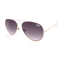 Superdry - Heritage Sunglasses White And Gold With Smoke Gradient Lenses 017 - Lyst