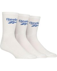 Reebok - Unisex 'foundation' Crew Socks - Mens & Ladies, Cotton, Cushioned, Ribbed, Plain With Logo, 3 Pair Multipack Uk Size - Lyst