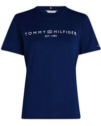 Tommy Hilfiger - Reg Corp Logo C-nk Ss S/s Knit Tops - Lyst