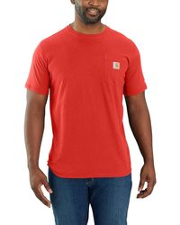 Carhartt - Midweight Short-Sleeve Pocket Force Relaxed Fit Mittelschweres T-Shirt mit kurzen Ärmeln und Tasche - Lyst
