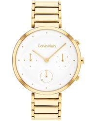 Calvin Klein - Orologio analogico multifunzione al quarzo da donna con cinturino in acciaio inossidabile dorato - 25200284 - Lyst