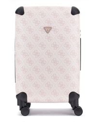 Guess - Valise 22 in 8-Wheeler Rose Water Logo Vieux Rose - Lyst