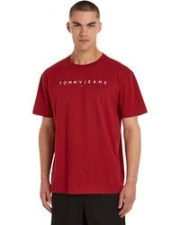 Tommy Hilfiger - T-Shirt Kurzarm Regular Linear Logo Tee Rundhalsausschnitt - Lyst