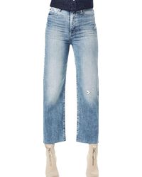 G-Star - Tedie Ultra High Waist Straight Ripped Enkle Jeans - Lyst
