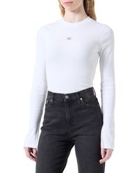 Calvin Klein - Jeans Geweven Label Rib Ls Top J20j224760 Andere Tops - Lyst