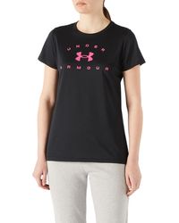 Under Armour - Tech Solid Logo Arch T-Shirt Noir XS - Lyst