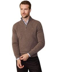 Hackett - Lambswool Hzip Knitwear - Lyst