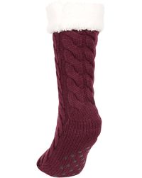 Mountain Warehouse - Borg S Slipper Socks Burgundy 3-6 Months - Lyst